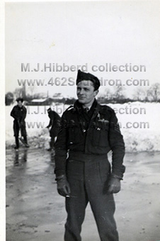 Pilot C.H.Weeks clearing snow from runway at 1652 HCU, Marston Moor, Christmas 1944